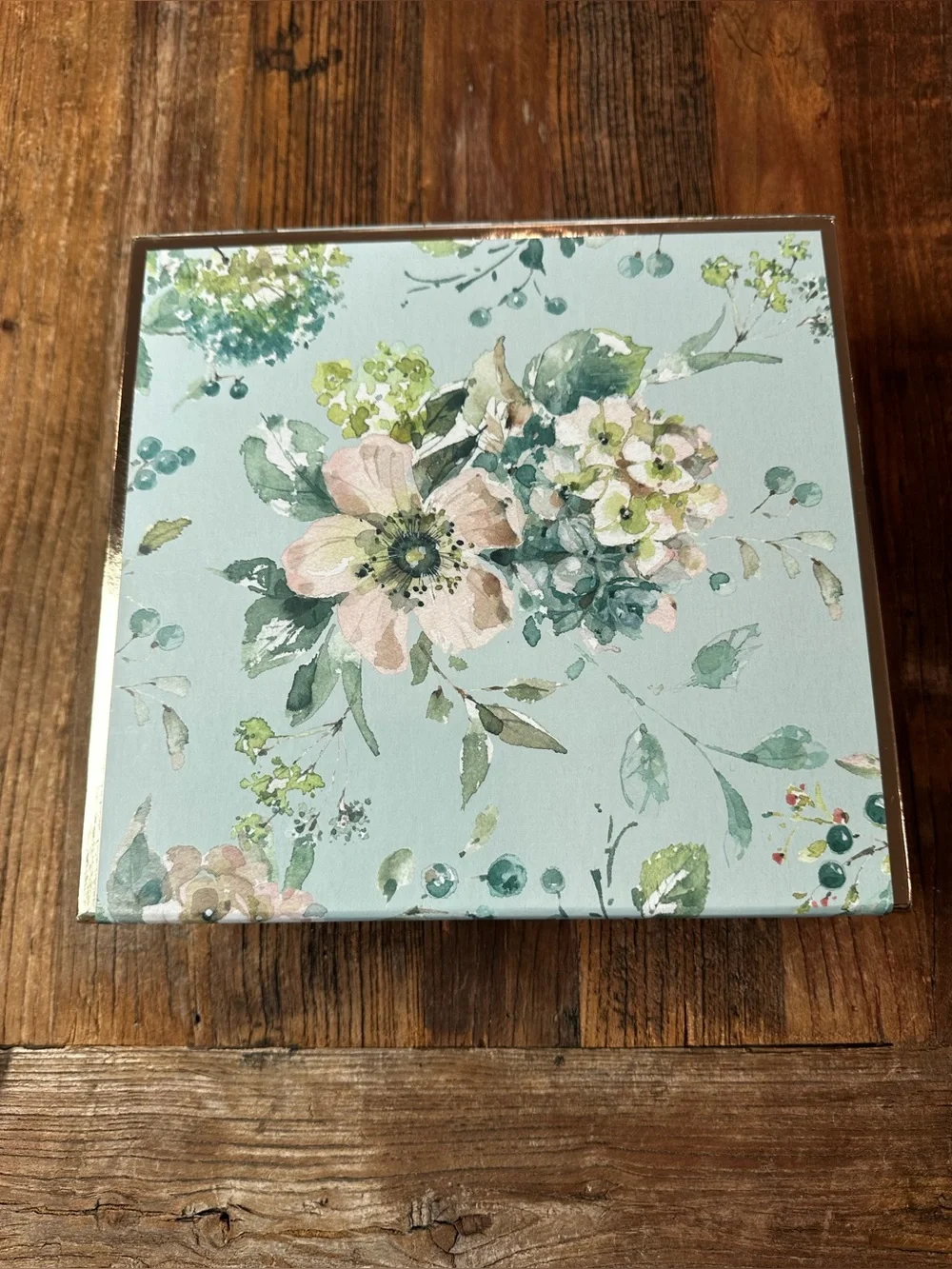 Floral Art in Teal and Pink - empty box